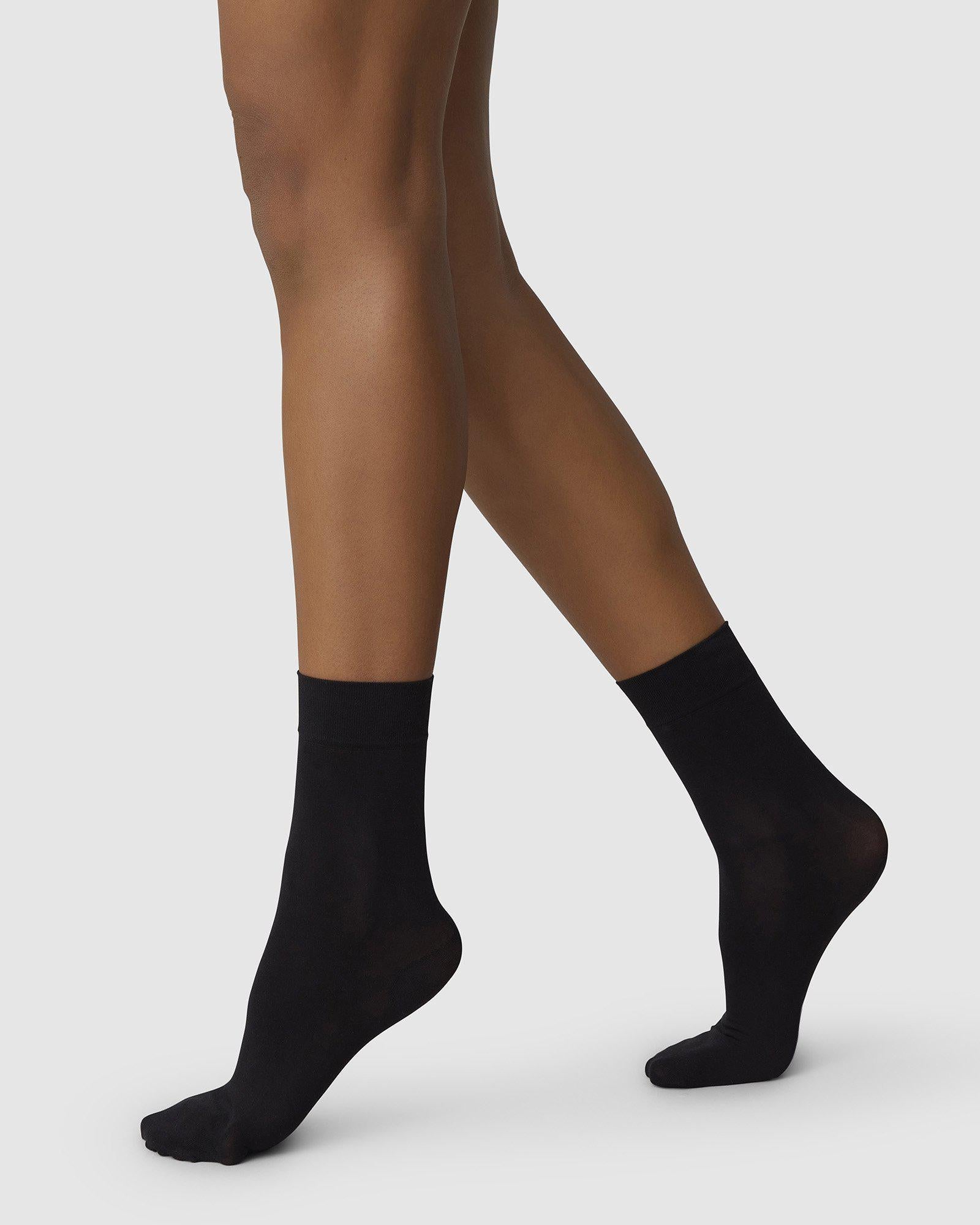 2-PACK THEA COTTON SOCKS, Black