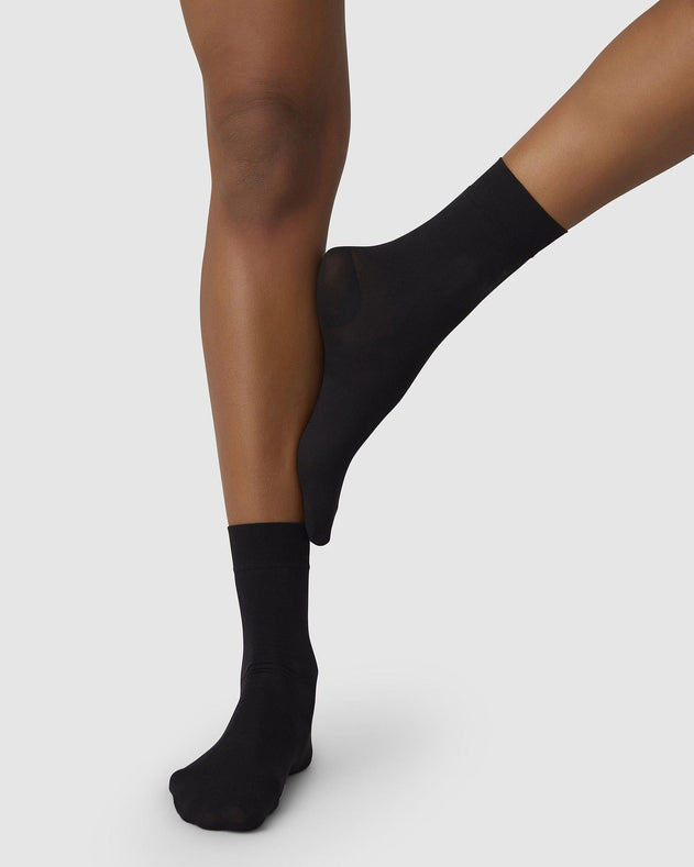 2-PACK THEA COTTON SOCKS, Black