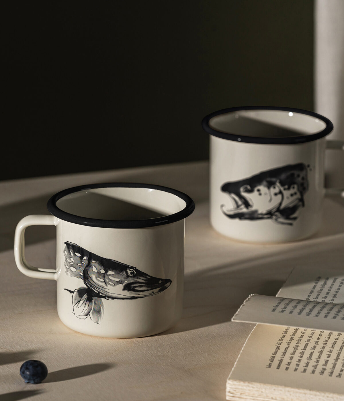 PIKE & TROUT ENAMEL MUG