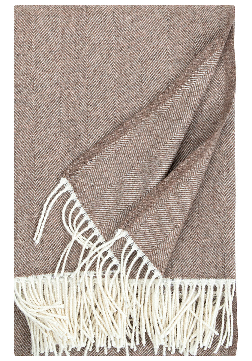 ELLI WOOL BLANKET - White/Brown