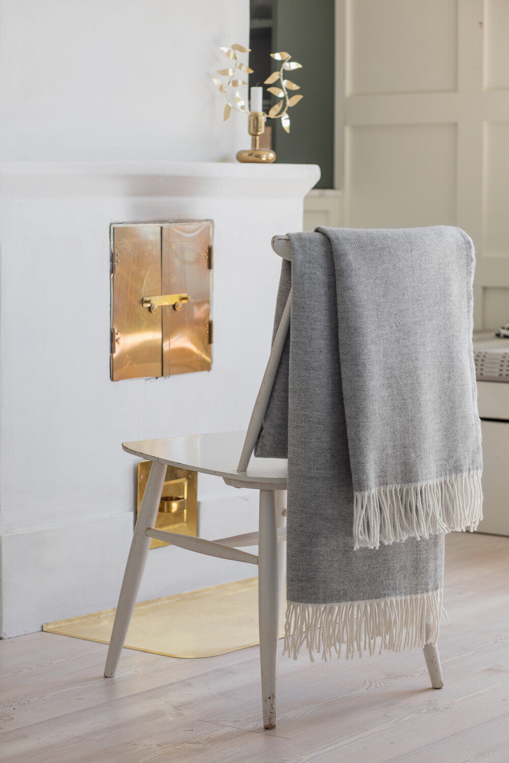 ELLI WOOL BLANKET - Light Grey